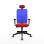 PIQUERAS Y CRESPO Silla de oficina Motilla Rojo/Azul con mecanismo Sincro/Traslack