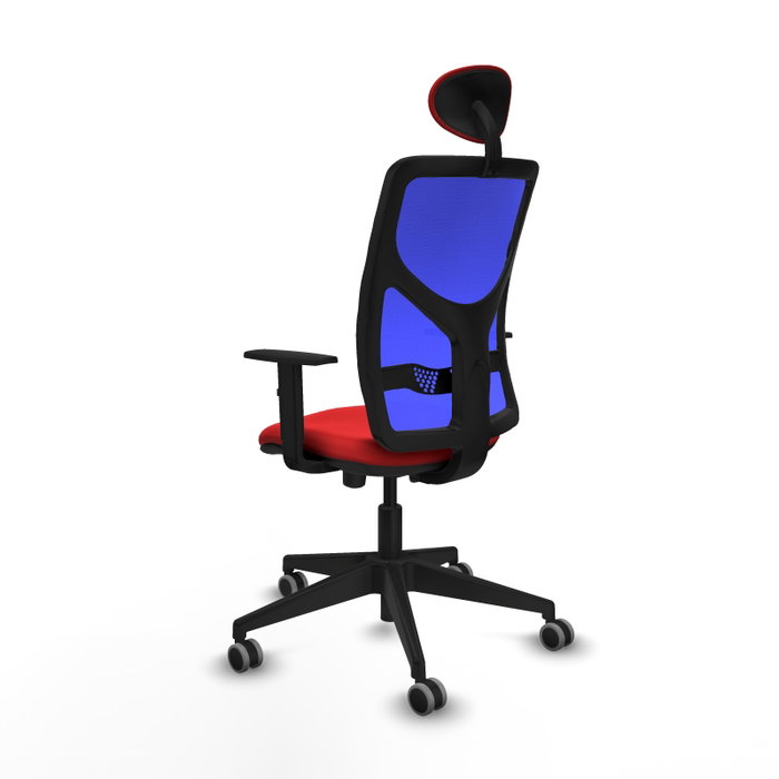 PIQUERAS Y CRESPO Silla de oficina Motilla Rojo/Azul con mecanismo Sincro/Traslack