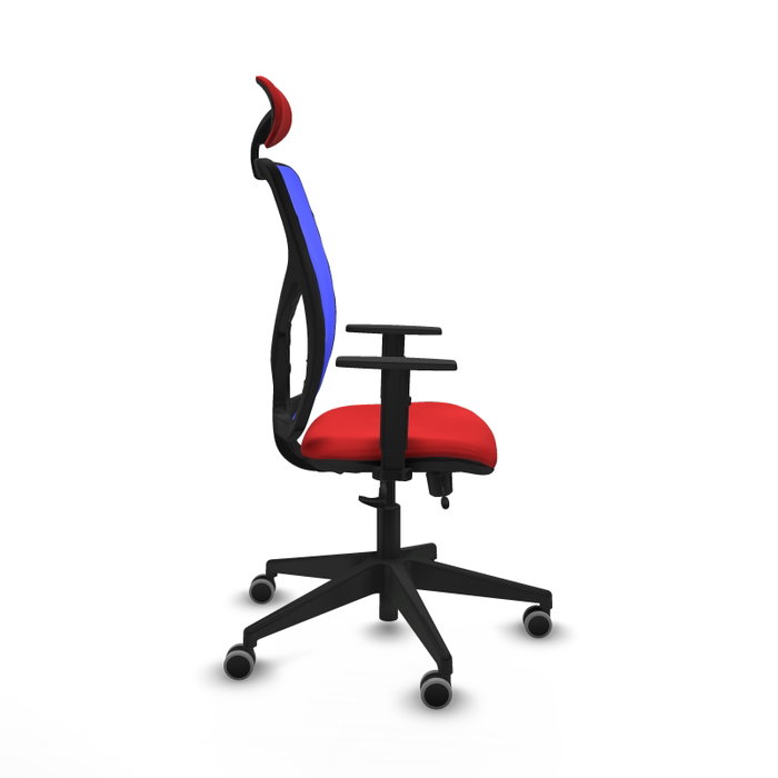 PIQUERAS Y CRESPO Silla de oficina Motilla Rojo/Azul con mecanismo Sincro/Traslack