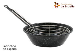 La Estrella Sarten Honda C/Cestillo 22 cm "Jaspeada" (6 Unidades)