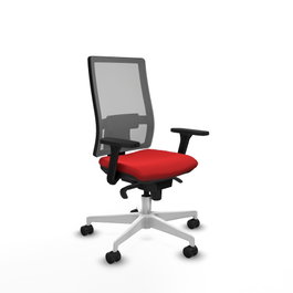 PIQUERAS Y CRESPO Silla de oficina Horna con mecanismo Sincro Rojo y Gris