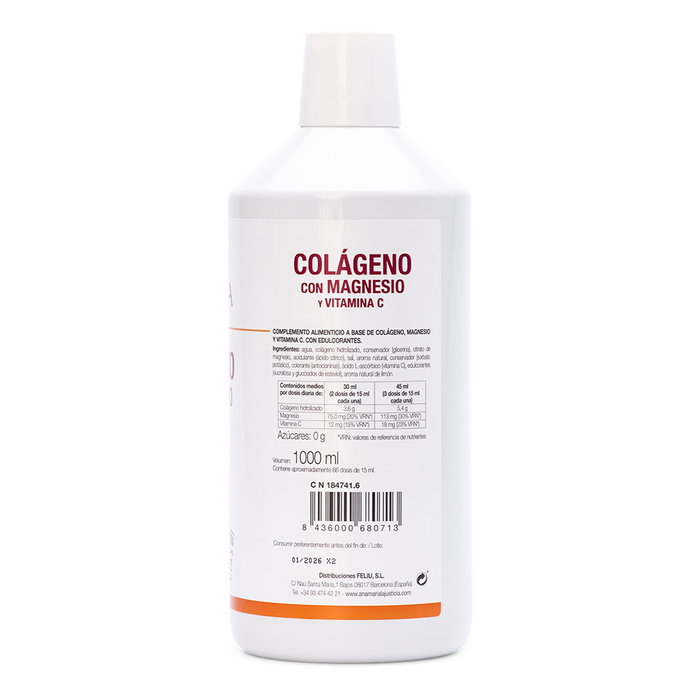 Ana Maria Lajusticia Colágeno con Magnesio y Vitamina C Sabor Cereza 1000 ml Ana Maria Lajusticia Colágeno con Magnesio y Vitamina C Sabor Cereza 1000 ml
