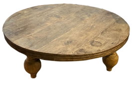DKD Home Decor Mesa Centro Item Home Natural Teca Reciclada 100x100x30 cm Tallada