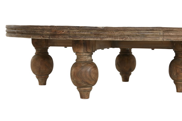 DKD Home Decor Mesa Centro Item Home Natural Teca Reciclada 100x100x30 cm Tallada DKD Home Decor Mesa Centro Item Home Natural Teca Reciclada 100x100x30 cm Tallada
