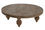 DKD Home Decor Mesa Centro Item Home Natural Teca Reciclada 100x100x30 cm Tallada