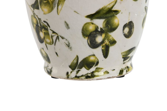 DKD Home Decor Jarrón Mediterráneo Olivo 25 Verde Blanco 13 x 35 x 13 cm (2 Unidades)