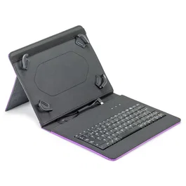 Maillon Technologique Urban Funda con Teclado USB para Tableta 9.7"-10.2" - Teclado Español 83 Teclas, Color Púrpura Unicorn, Multi Posición Stand, Interior Aterciopelado