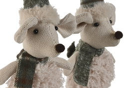 DKD Home Decor Decoracion Colgante Navidad Alpina Beige Verde 17 x 21 x 25 cm (12 Unidades)