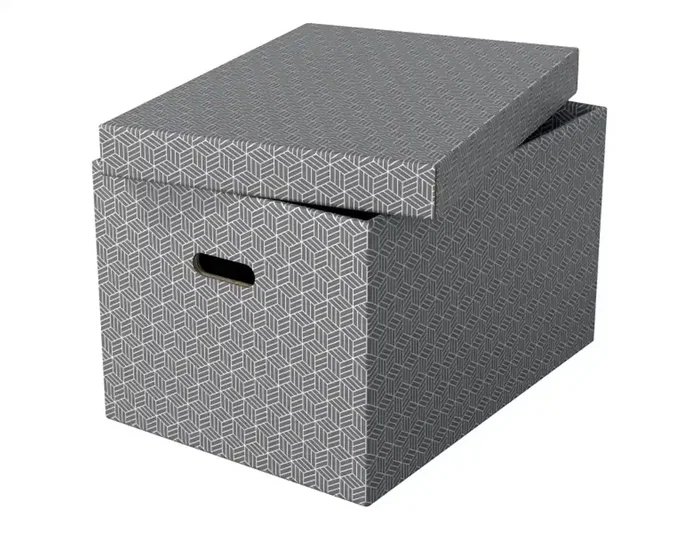 Esselte Caja de almacenaje grande color gris pack de 3 unidades 510x355x305 mm