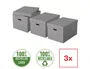 Esselte Caja de almacenaje grande color gris pack de 3 unidades 510x355x305 mm