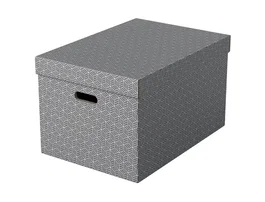 Esselte Caja de almacenaje grande color gris pack de 3 unidades 510x355x305 mm