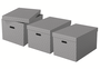 Esselte Pack de 3 Cajas de Almacenaje Grandes, Gris, 510x355x305 mm
