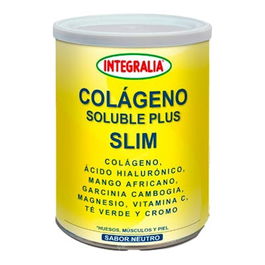 INTEGRALIA Colageno Soluble Plus Slim 300Gr Sabor Neutro con Mango, Té Verde y Garcinia para Control de Peso