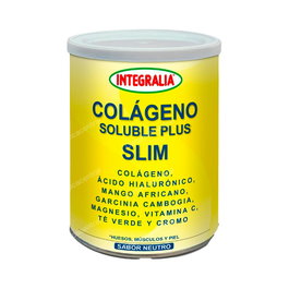 INTEGRALIA Colágeno Soluble Plus Slim 300g con Ácido Hialurónico, Magnesio, Vitamina C, Cromo, Mango y Té Verde - Complemento Alimenticio