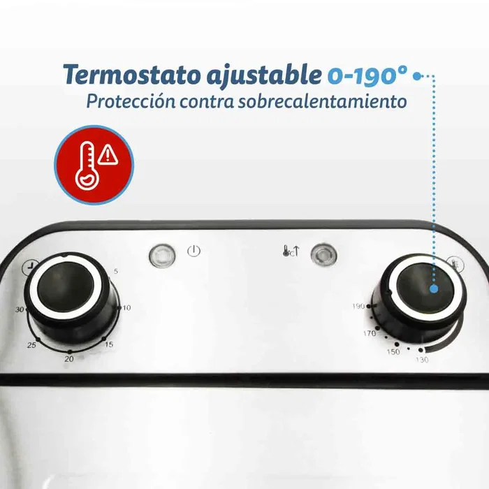 Grunkel MAXIFRYPRO Freidora de Aceite de 4.2 Litros, 3000W, Acero Inoxidable, Control de Temperatura y Temporizador, Tapa con Visor
