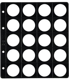 Funda Para Album De Monedas Pardo Con Alma Opaca Negra Ø 33Mm 20 Aloj. (Set de 25)