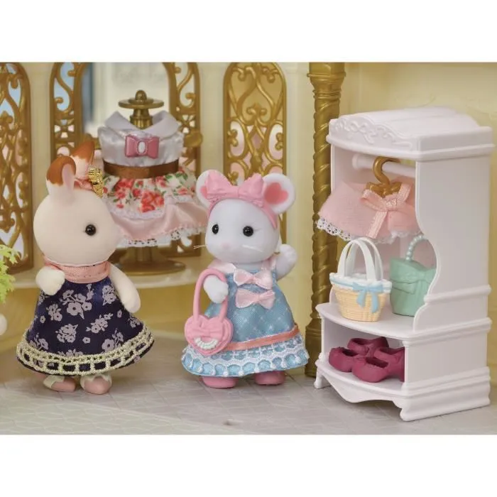 Sylvanian Families Maleta de moda y Ratón de malvavisco Hermana mayor. Juego de ropa con accesorios para niños y niñas a partir de 3 años.