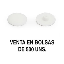 HERRAJES ALK Tapa Embutir D11,5 Blanco (500U) Para Tornillo Ensamble Ø5 (Hexágono 3Mm)