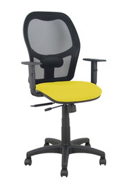 PIQUERAS Y CRESPO Silla de oficina Alocén, mecanismo Sincro/Traslack, Tela Amarillo y Malla Negro