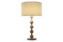 DKD Home Decor Lámpara de Sobremesa de Hevea y Lino Bola