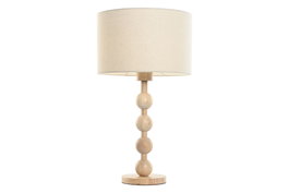 DKD Home Decor Lámpara de Sobremesa de Hevea y Lino Bola