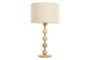 DKD Home Decor Lámpara de Sobremesa de Hevea y Lino Bola