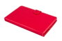 SILVER HT Funda Universal para Tablet 9-10,4 Pulgadas con Teclado Micro USB/USB-C Rojo/Blanco