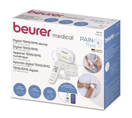 Beurer EM-70 Electroestimulador Digital Inalámbrico con Mando a Distancia para Tratamiento del Dolor, Estimulación Muscular y Masaje Beurer EM-70 Electroestimulador Digital Inalámbrico con Mando a Distancia para Tratamiento del Dolor, Estimulación Muscular y Masaje