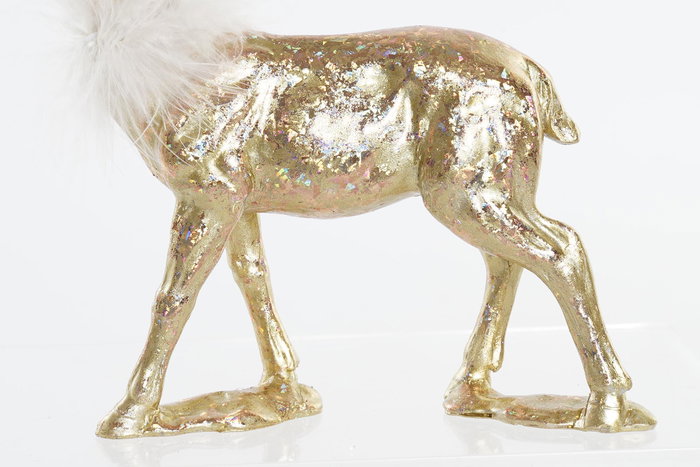 DKD Home Decor Figura Navidad Moderna Reno Dorado Resina 9 x 22.5 x 17.5 cm (2 Unidades)