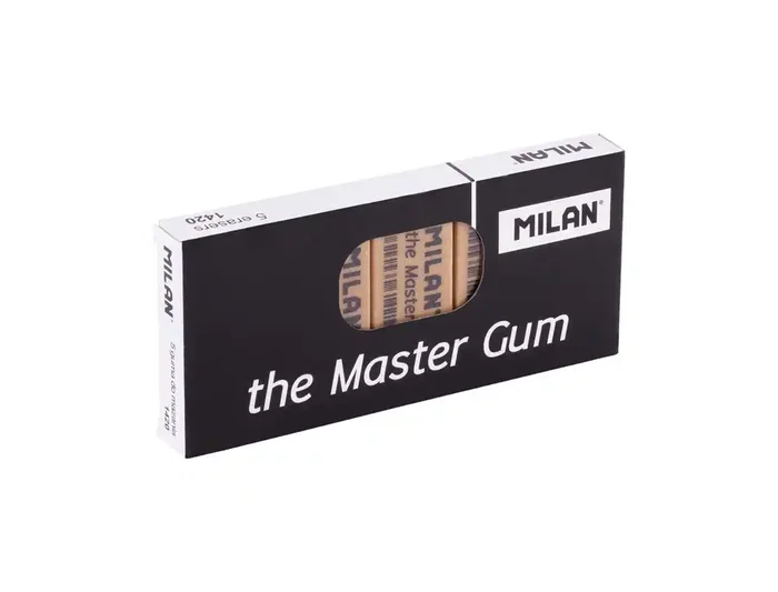 Milan 1420 Master Gum Goma de Borrar para Bellas Artes, Caja de 5 Unidades