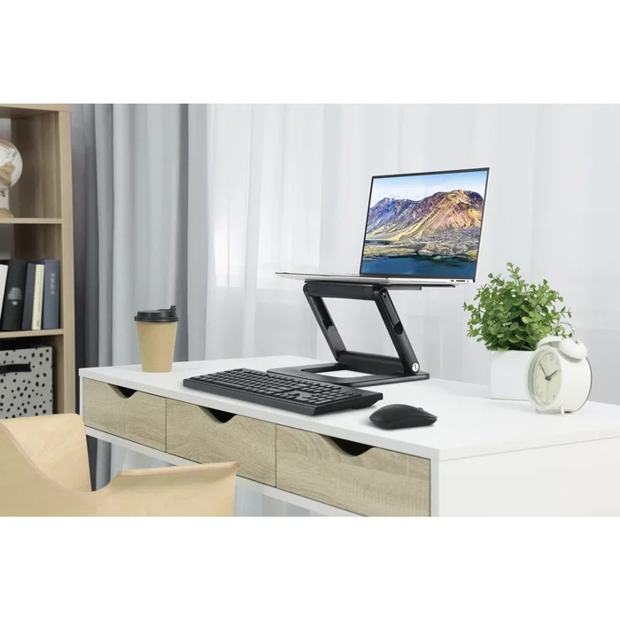 Kensington K50427WW Soporte Elevador Ergonómico SmartFit para Portátil, Ajuste Altura y Ángulo, Recomendado IGR, Compatible 13" a 16" hasta 3 kg, Negro