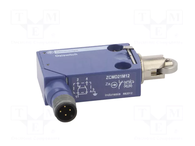 TELEMECANIQUE SENSORS XCMD2102M12 Interruptor de fin de carrera con roldana metálica Ø11,6mm SPDT