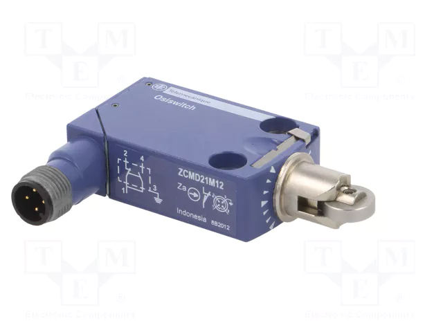 TELEMECANIQUE SENSORS XCMD2102M12 Interruptor de fin de carrera con roldana metálica Ø11,6mm SPDT