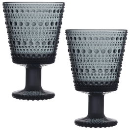 Iittala Kastehelmi Set 6 Copas Dark Grey 260 Ml Diseñadas por Oiva Toikka Aptas para Lavavajillas