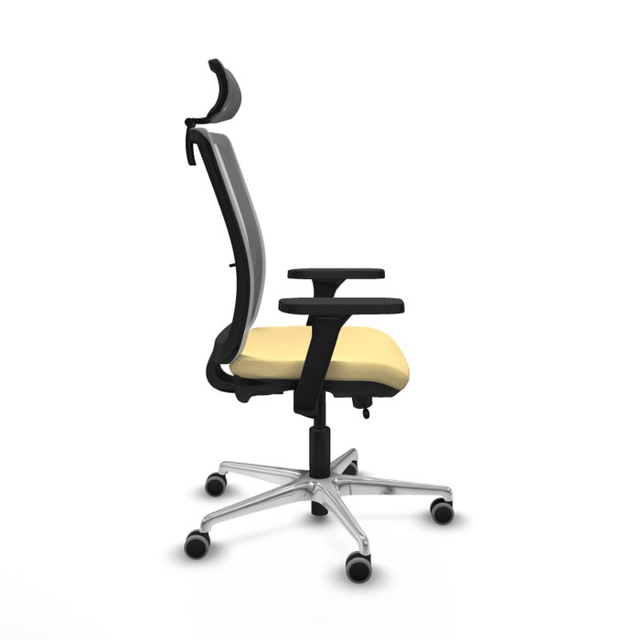 PIQUERAS Y CRESPO Silla de oficina Haches con mecanismo Sincro/Traslack, Crema y Gris