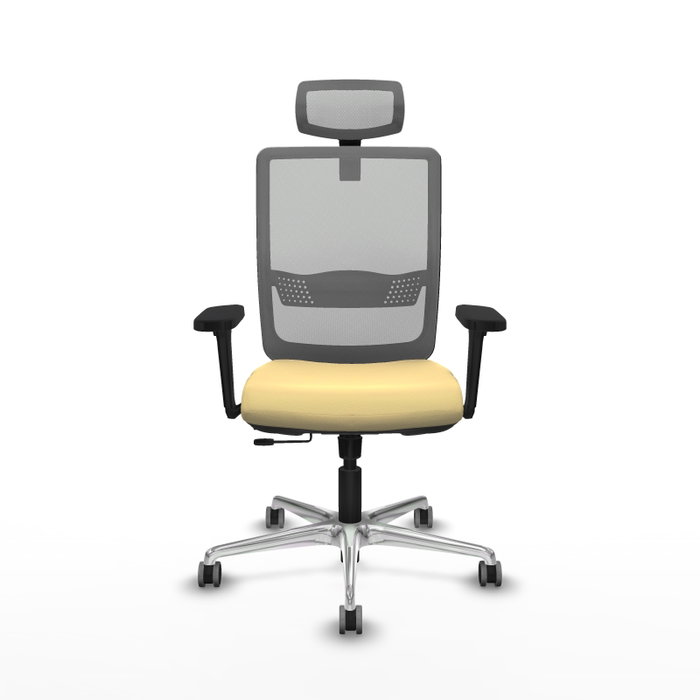 PIQUERAS Y CRESPO Silla de oficina Haches con mecanismo Sincro/Traslack, Crema y Gris