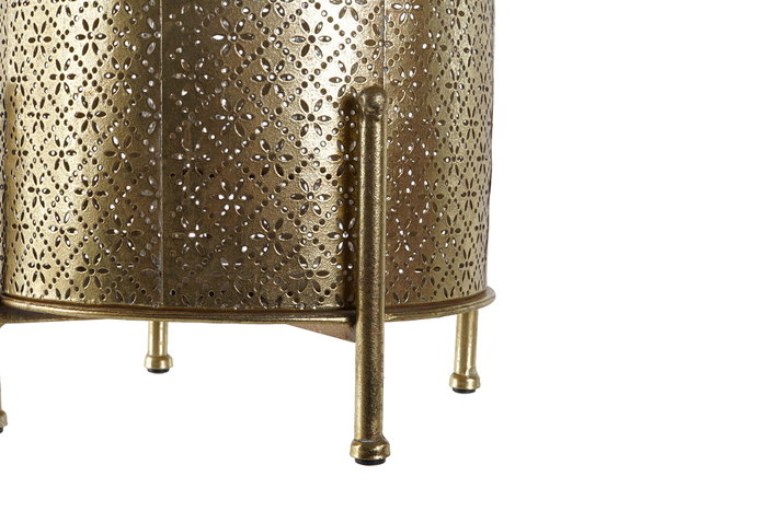 DKD Home Decor Portavela Dorado Metal y Cristal 24 x 33 x 24 cm