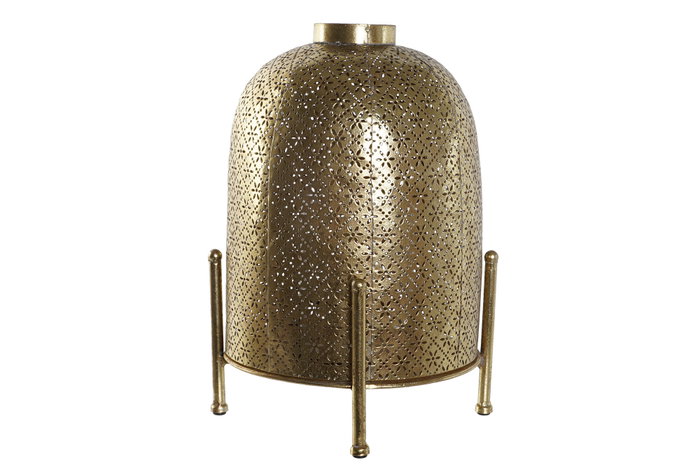 DKD Home Decor Portavela Dorado Metal y Cristal 24 x 33 x 24 cm