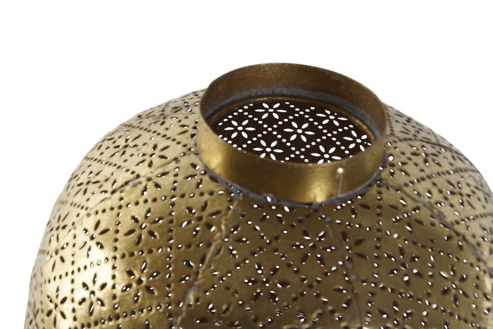 DKD Home Decor Portavela Dorado Metal y Cristal 24 x 33 x 24 cm