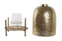 DKD Home Decor Portavela Dorado Metal y Cristal 24 x 33 x 24 cm