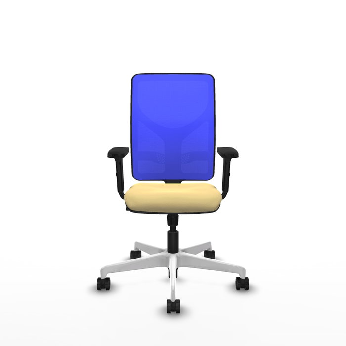 PIQUERAS Y CRESPO Silla de oficina Motilla con mecanismo Sincro, Crema y Azul PIQUERAS Y CRESPO Silla de oficina Motilla con mecanismo Sincro, Crema y Azul