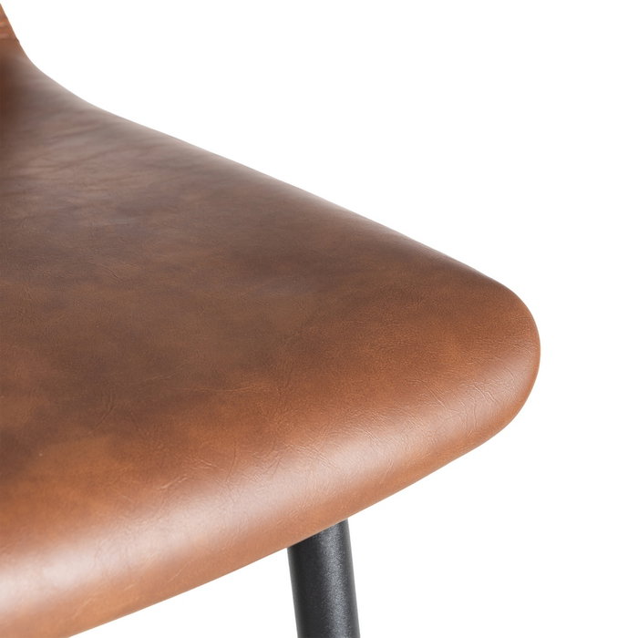Taburete Marrón Metal / Simil Piel 47 X 47 X 103 cm (Set de 2)
