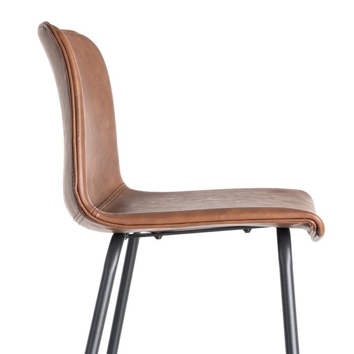 Taburete Marrón Metal / Simil Piel 47 X 47 X 103 cm (Set de 2)