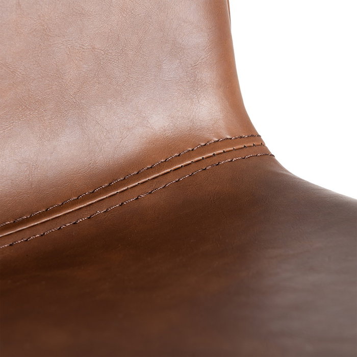 Taburete Marrón Metal / Simil Piel 47 X 47 X 103 cm (Set de 2)