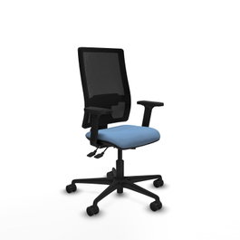 PIQUERAS Y CRESPO Silla de oficina Bormate con mecanismo Asincro, Azul cielo/Negro