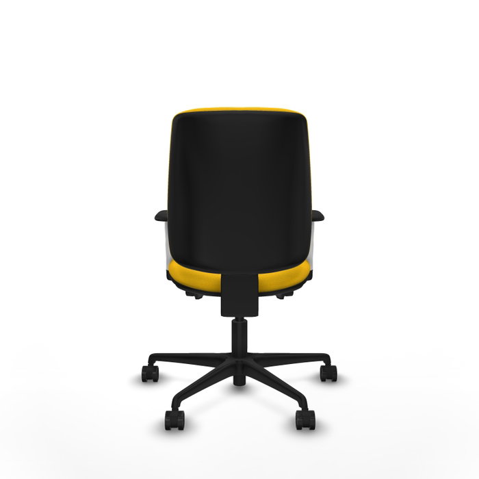 PIQUERAS Y CRESPO Silla de oficina Alares tapizada Bali amarillo con brazos blancos PIQUERAS Y CRESPO Silla de oficina Alares tapizada Bali amarillo con brazos blancos