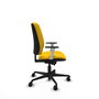 PIQUERAS Y CRESPO Silla de oficina Alares tapizada Bali amarillo con brazos blancos