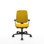 PIQUERAS Y CRESPO Silla de oficina Alares tapizada Bali amarillo con brazos blancos