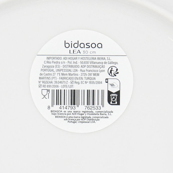 Plato Pizza Porcelana Lea Hydrozero Bidasoa 30 cm (6 Unidades)
