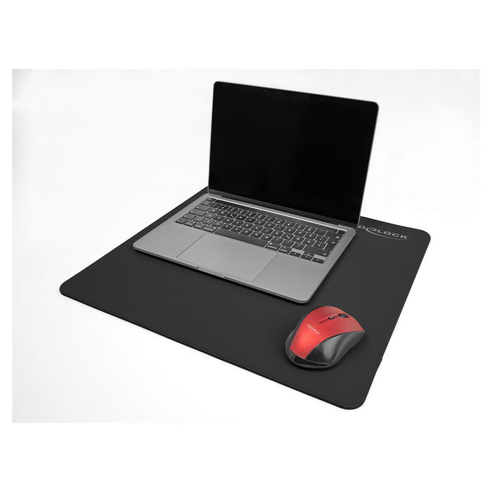 DeLOCK Mauspad Schwarz, Alfombrilla de Ratón con Dimensiones 450 x 400 mm